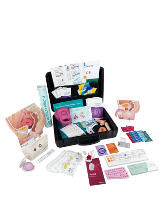Education case with contraceptives